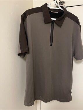 Mondetta Short Sleeve Polo in Brown and Charcoal